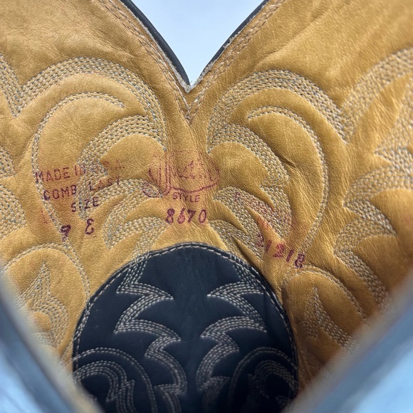 Men’s Justin Boots 8670 Natural Snake Skin Grey Leather Cowboy Boots Size 9 E - Picture 9 of 10